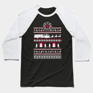 Firefighter Ugly Christmas Sweater Baseball T-Shirt